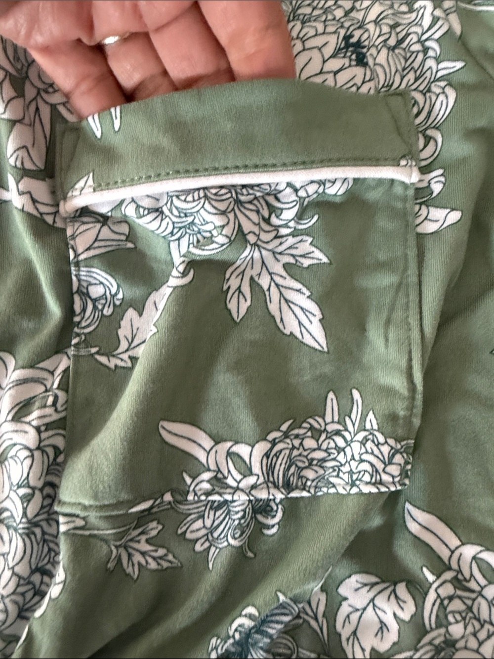 Floral Short Sleeve Pajama Set - Sage Green - Picture 5 of 7